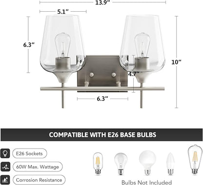VONLUCE Bathroom Vanity Light, 2 Light Bathroom Light Fixture Over Mirror