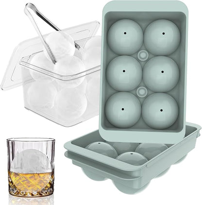 WIBIMEN Large Ice Cube Molds, Big Round Whiskey Ice Cube Trays