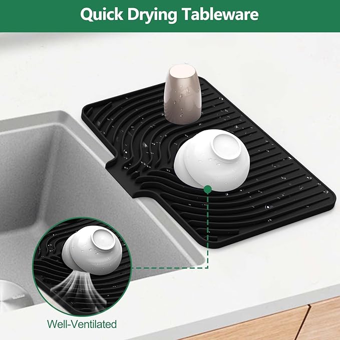 GUUKIN Silicone Dish Drying Mat, 17.7" x 11.8 " Drying Matt Kitchen Counter