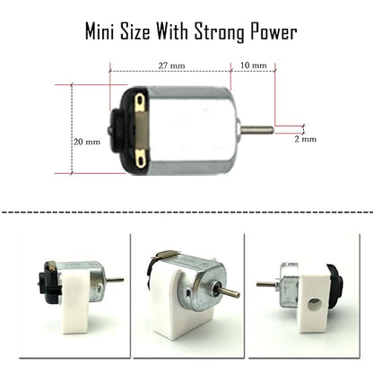 EUDAX 18 Set DC Motors Kit,Mini Electric 1.5-3V 24000RPM Hobby Motor with AA Battery Holder for STEM DIY Toy