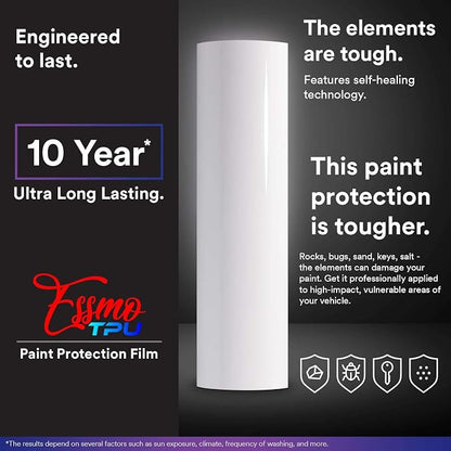 60"x360" (5FTx30FT) PPF Paint Protection Film Gloss Piano White Self Healing Auto Bra Vinyl Wrap Invisible Scratches Shield Sheet DIY with Tool Kit