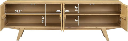 NTC Sapa Mid-Century Modern Solid Wood TV Stand 4-Door Media Console