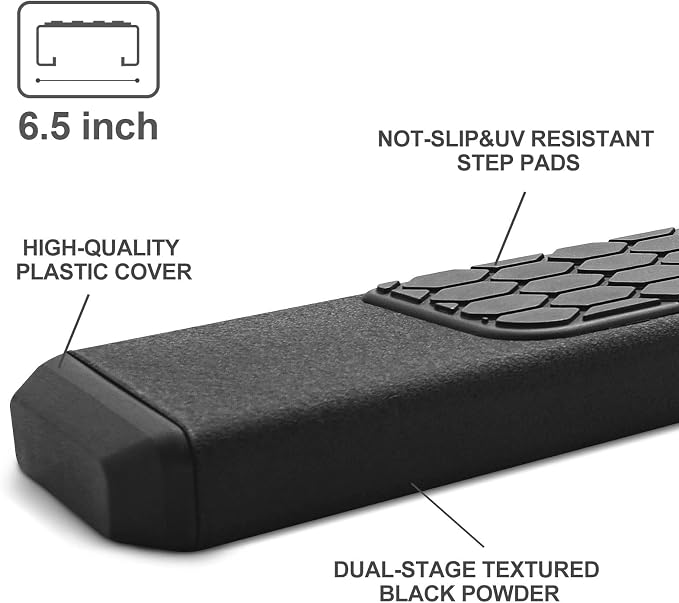 COMNOVA 6.5" Running Boards Compatible with 2009-2018 Dodge Ram 1500, 2010-2026 Ram 2500/3500 Crew Cab with 4 Full Size Doors(incl. 2019-2024 Classic), Nerf Bars Side Steps with Textured Black Coated.