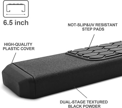 COMNOVA 6.5" Running Boards Compatible with 2009-2018 Dodge Ram 1500, 2010-2026 Ram 2500/3500 Crew Cab with 4 Full Size Doors(incl. 2019-2024 Classic), Nerf Bars Side Steps with Textured Black Coated.