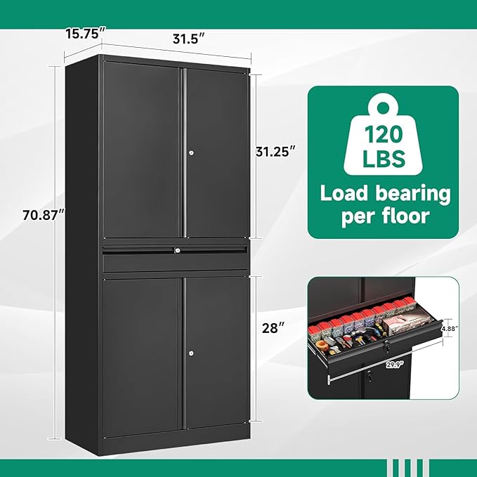 Letaya Metal Garage Storage Cabinet
