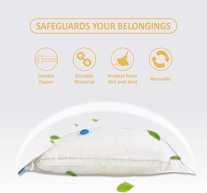 10 Medium Vaccum Storage Bags, Space Saver Vacuum Storage Bags Medium, Space Bags, Vacuum Seal Bags for Clothes with Travel Hand Pump