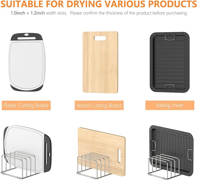 KORRTFID Cutting Board Holder Stand, Chopping Board Storage Rack, Cutting Board
