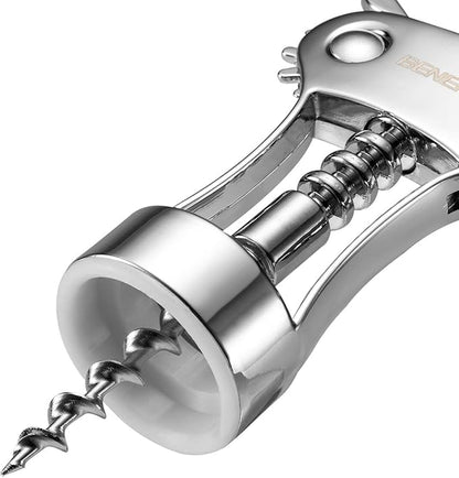 Beneno Wine Opener, Zinc Alloy Premium Wing Corkscrew with Multifunctional Bottles Opener, Sharp Wine Corkscrew with Ergonomic Non-Slip Wing Handle, Upgrade Green