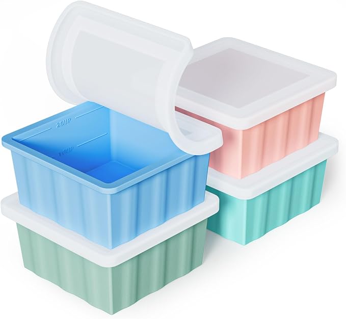 Silicone Freezer Tray for Soup Ice Cubes: 2-Cup Freezing Trays