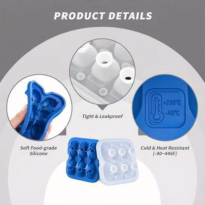 Skull Ice Cube Mold, 6-Cavity Silicone Ice Tray