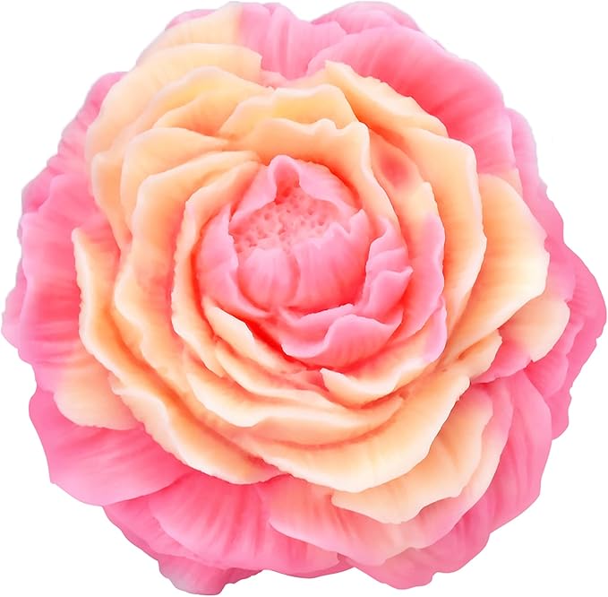 2 Pack Peony Flower Soap & Candle Mold - Silicone 3D Molds for Candy & Home Decor - Resin Casting & Making Molds