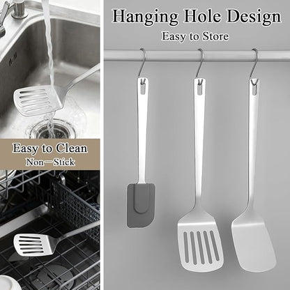 Berglander Stainless Steel Spatulas Set 3pcs, Metal Spatula