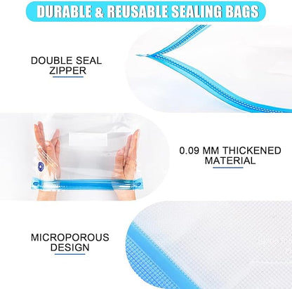 AMOLEN 3D Printer Filament 66PCS Storage Bags Vacuum Kit, Filament Bags Storage Spool Sealing 30 Bags with Two Sizes, Dust Proof Humidity Resistant for Keeping Filament Dry