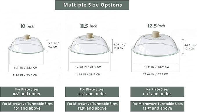 OEC Lighter Weight Tempered Glass Microwave Splatter Cover