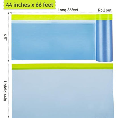 Tangibay Pre-Taped Masking Film for Painting - 44" x 66' Painters Plastic Sheeting with Automotive Paint Tape and Drape for Covering Cars, Walls, Windows and Furniture Protection (5 Rolls)
