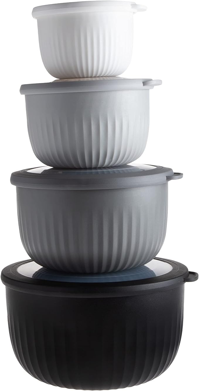 COOK WITH COLOR Prep Bowls with Lids- Wide and Deep Nesting Plastic Small