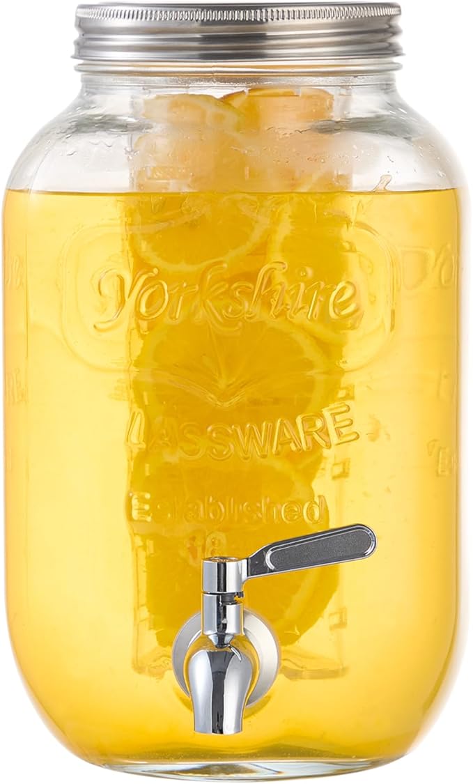 1 Gallon Beverage Dispenser, Glass Drink Dispensers