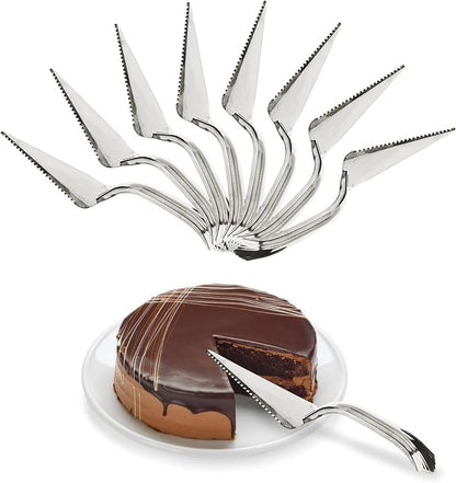 PARTY BARGAINS Silver Plastic Cake Cutter, 10 Inch Classic Disposable Cake