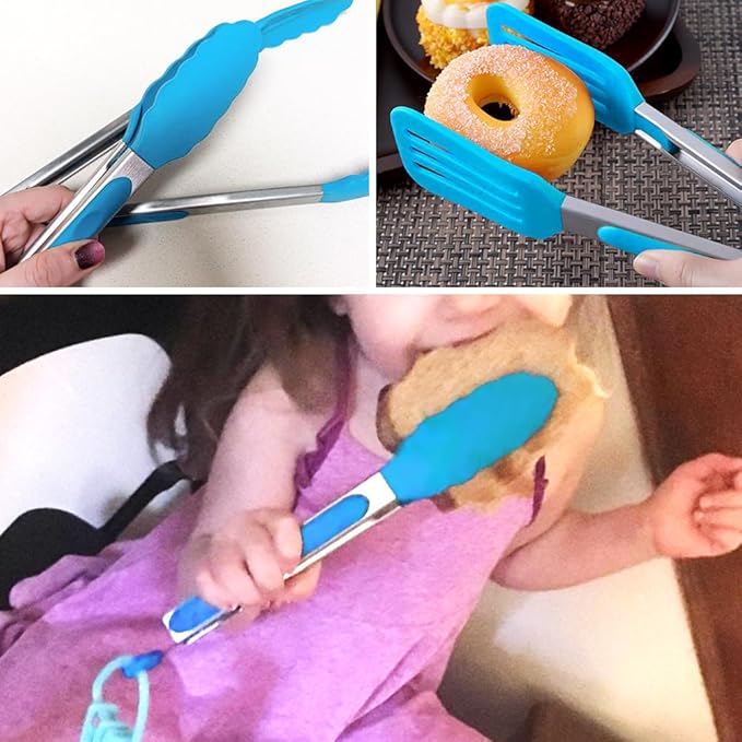 Small Serving Tongs Set of 3, Mini Tongs