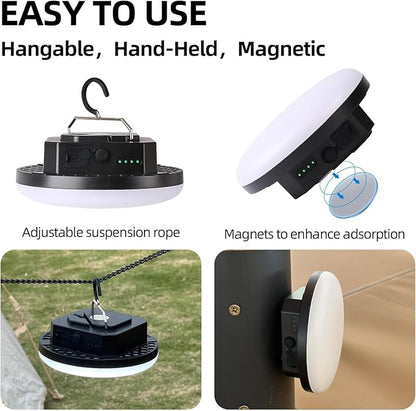 Camping Lantern 10500mAh Rechargeable Battery, 32W Ultra Bright LED Hanging Light with 3 Modes, Waterproof Portable Tent Lighting for Outdoor Emergency & Hiking