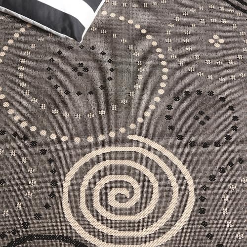 SAFAVIEH Washable Rug Outdoor Courtyard Collection - 2'3" x 12' Runner, Black & Sand, Non-Shedding & Easy Cleaning, Ideal for Patio, Entryway, Mudroom, Hallway, Kitchen (CY1906-3908)