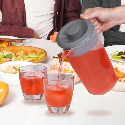 Water Pitcher with Lid 1 Gallon Pitcher, Freezer/Dishwasher Safe, BPA Free &