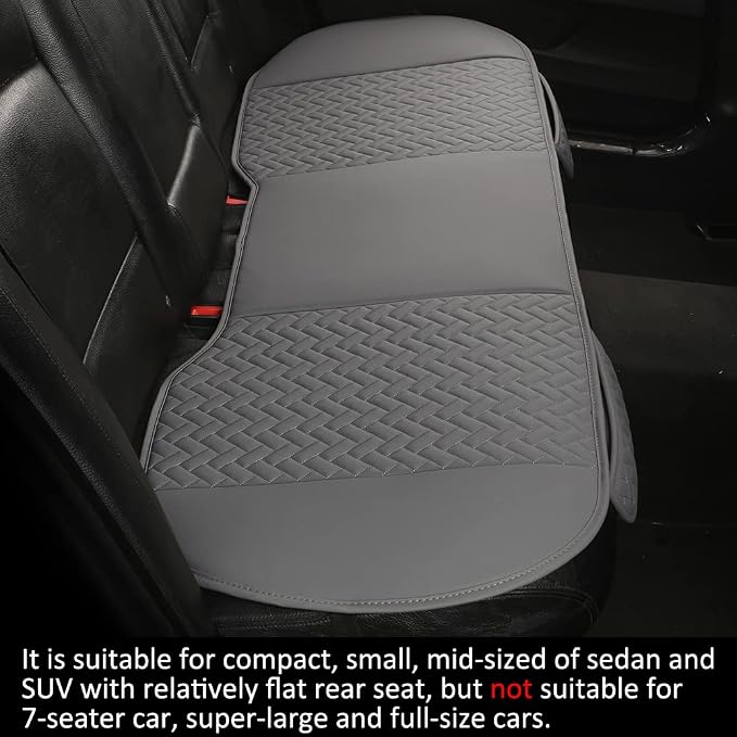 West Llama Full Set Car Seat Covers for Front and Rear Bottom Seats Only, Luxury PU Leather Car Seat Pads Protectors Waterproof and Wear-Resistant,Gray