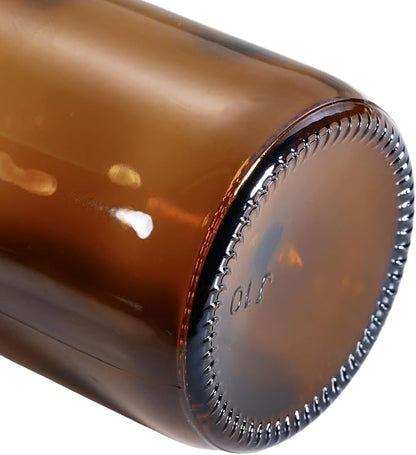 - 16 oz Amber Glass Boston Round Bottles