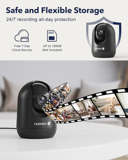 MUBVIEW Cameras for Home Security, Indoor Security Camera, 2.4/5GHz WiFi Wired