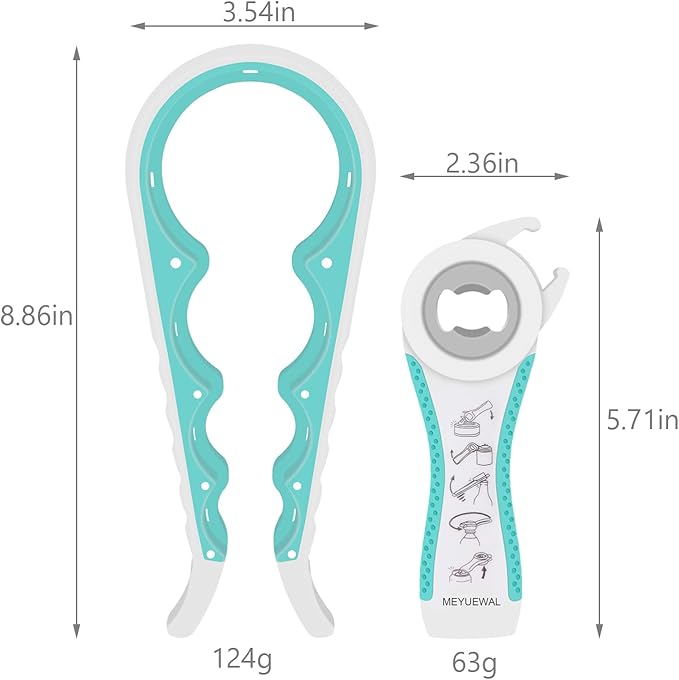 Jar Opener for Weak Hands - 5 in 1 Multi Function Can Opener Bottle Opener Kit