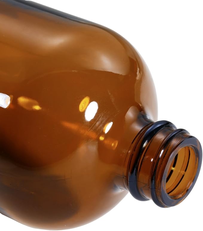 - 16 oz Amber Glass Boston Round Bottles