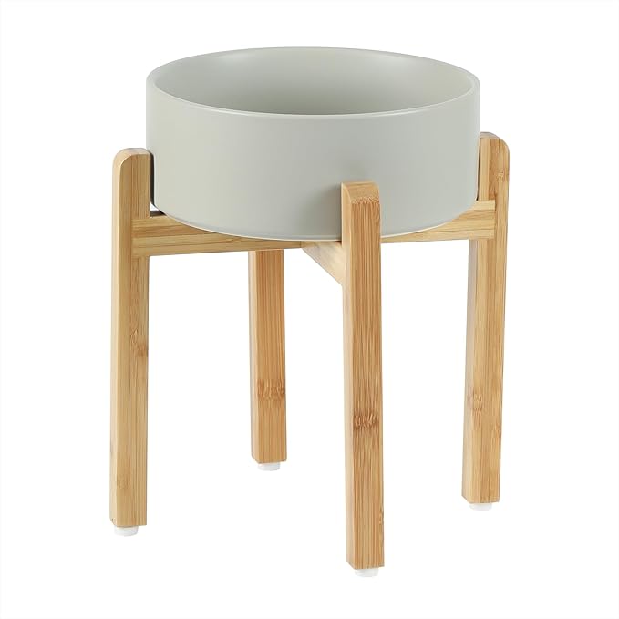 Ceramic 8.2inch Raised Dog Bowl Set, Elevated Feeder