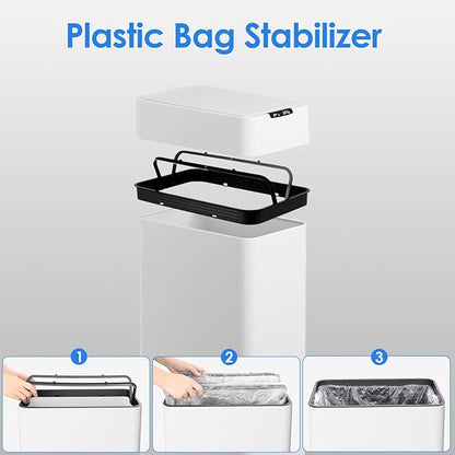 TLSUNNY 21.1 Gallon Automatic Trash Can, Stainless Steel Motion Sensor Garbage
