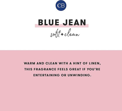 Capri Blue Modern Marble Jar Candles - Luxury Scented Candles for Home - Long Lasting Soy Wax Blend - Scented Home Decor Gifts - Blue Jean (19 oz)