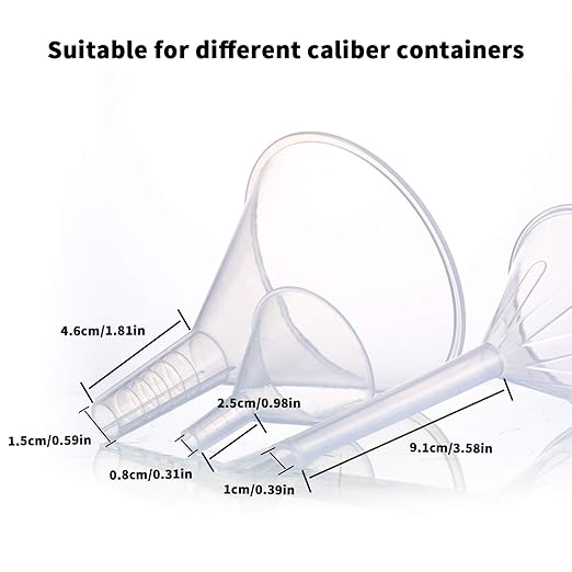 Plastic Funnel Set, 100mm x 2, 75mm x 2, 50mm x 2