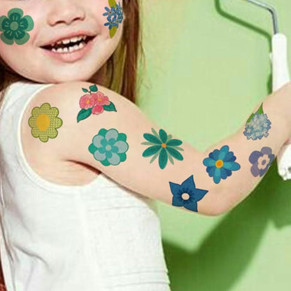 Glitter Flower Temporary Tattoos for Girls - 74 Individually Sheets | Waterproof & Easy Peel | Kids Birthday Party Favors, Flower Theme Decorations