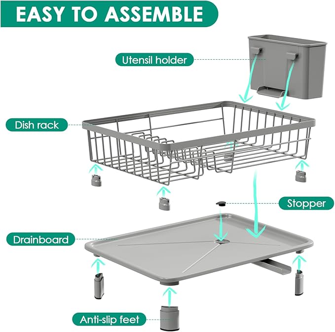 GAOKASE Dish Drying Rack, Stainless Steel-Dish Rack, Dish Racks
