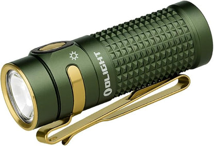 OLIGHT Baton4 Rechargeable EDC Flashlight, LED Pocket Light 1300 Lumens with Magnetic Charging Cable, 6 Modes, IPX8 Waterproof Powerful Bright Flashlight for Home, Camping and Emergencies (OD Green)