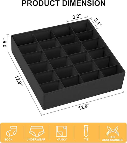 Joyoldelf Sock Drawer Organizer Divider Underwear Organizer 24-cell Fabric