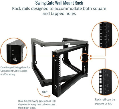 Tecmojo 6U Wall Mount Server Rack, Open Frame Network Rack