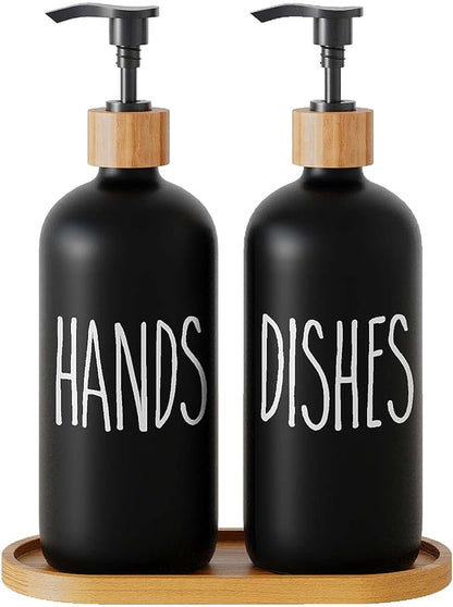 Dish Soap Dispenser for Kitchen Sink.Glass Hand Soap Dispenser, Modern