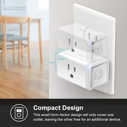 Kasa Smart Plug Mini 15A, Apple HomeKit Supported, Smart Outlet Works