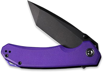 CIVIVI Brazen Folding Pocket Knife,3.5-Inch Tanto D2 Plain Blade,G-10 Outdoor Camping Hiking Knife with Thumb Studs and Flipper Opener,Unique Tool Gift for EDC Men Women C2023D