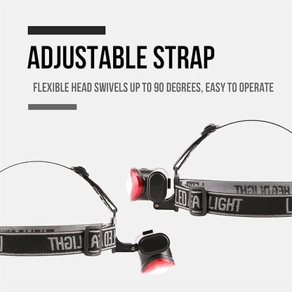 Lichamp Headlamp, 10 Pack 12 LED 3 Mode Portable Head Lamp Flashlight, Outdoor Lightweight Durable Headlight for Running, Camping, Reading, Fishing, Hunting, Walking, Jogging, Black + Red Color