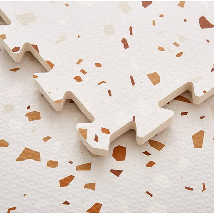 Terrazzo Playmat, Non-Toxic, Eco-Friendly, EVA-Foam, Puzzle Playmat (Brown), Extra Large, 180 centimeters x 120 centimeters