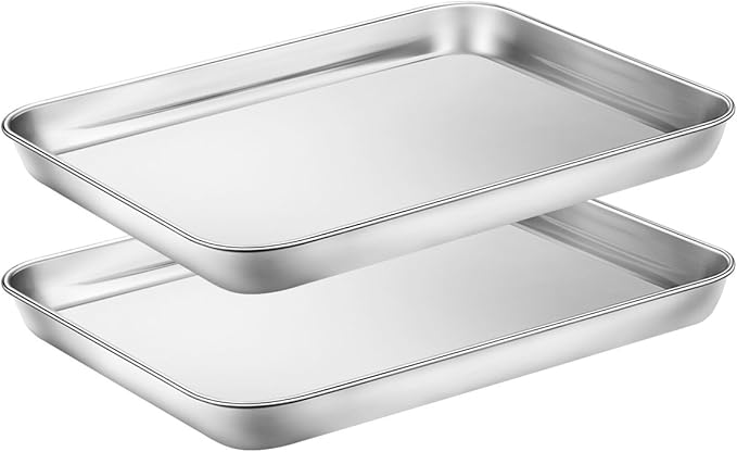 Baking Sheets Set of 2, HKJ Chef Cookie Sheets 2 Pieces & Stainless Steel