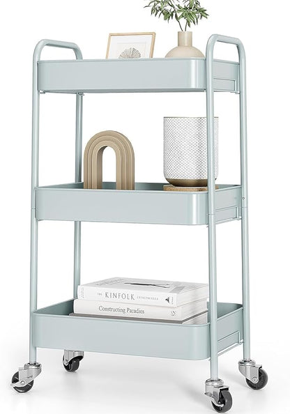TOOLF 3-Tier Metal Rolling Cart