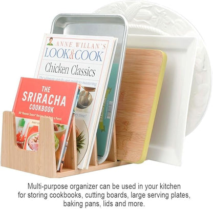 MobileVision Bamboo Pot Lid Holder Organizer