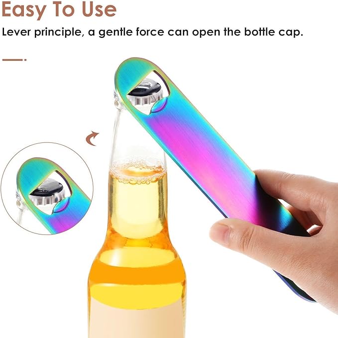 4 Pcs Heavy Duty Stainless Steel Flat Bottle Opener Bartender 7 Inch Solid Beer