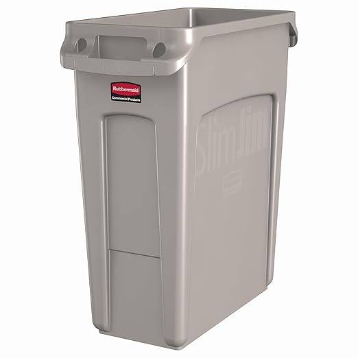 Rubbermaid Commercial Products SLIM JIM Plastic Rectangular Trash/Garbage